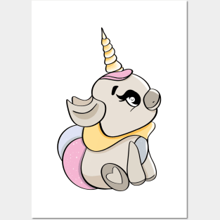 Baby girl unicorn, cute unicorn, mask for little girl, rainbow unicorn Posters and Art